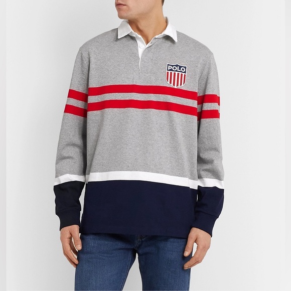 Polo Ralph‎ Lauren Rugby Crest Special Polo Shield Patch Shirt Classic Fit - Picture 1 of 11